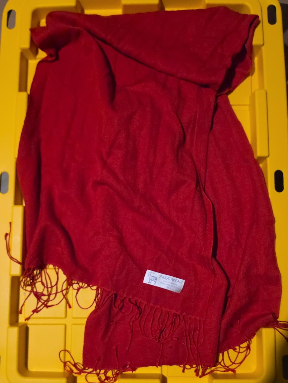 pashmina Red Fringe Shawl Wrap